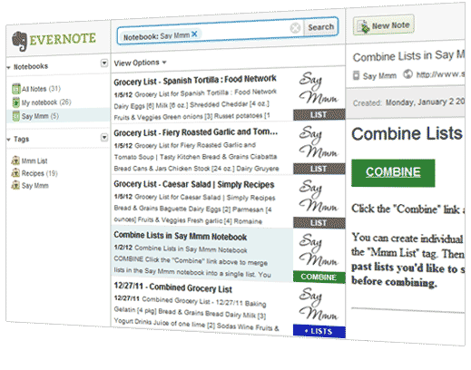 Combine Evernote - Say Mmm
